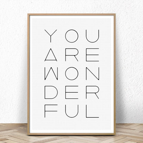 You Are Wonderful Canvas Print