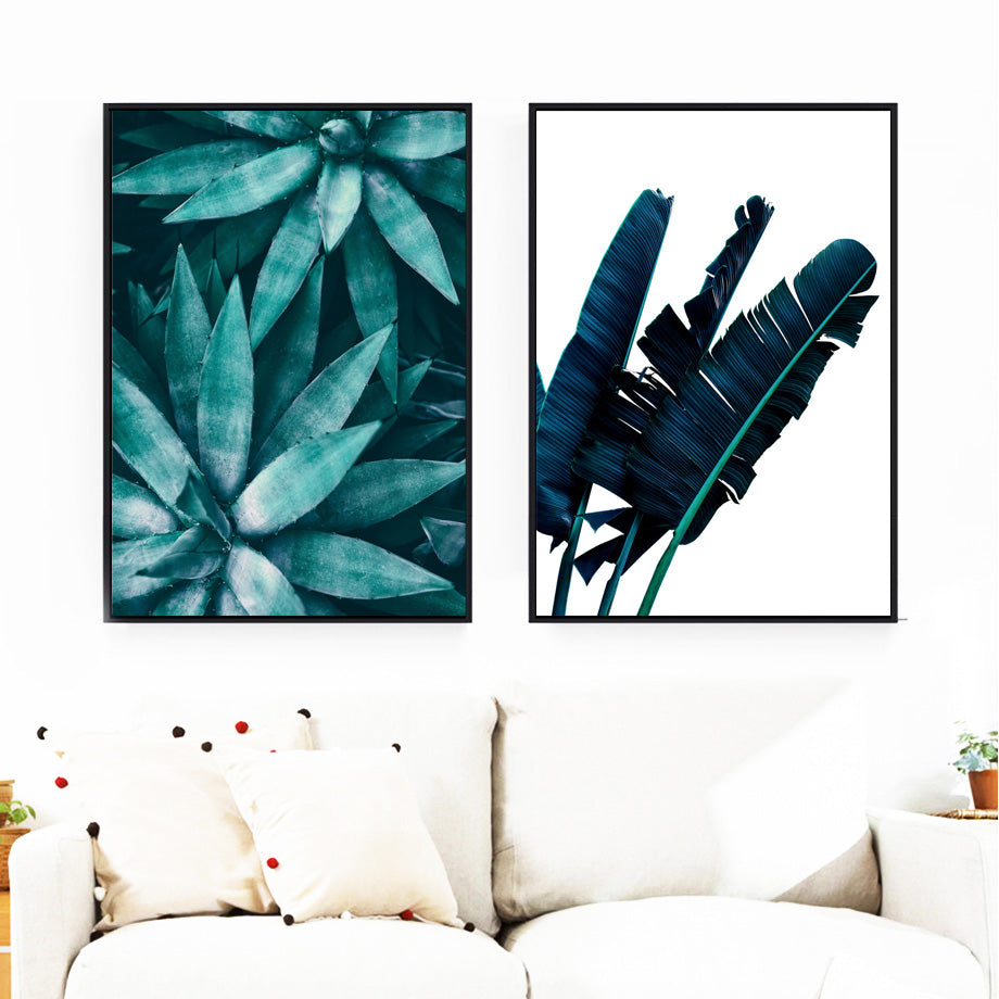 Green Tropical Succulent Plant Canvas Print Wall Art Poster No3 Nature ...