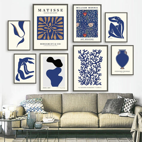 Matisse Dark Blue Nude Canvas Print