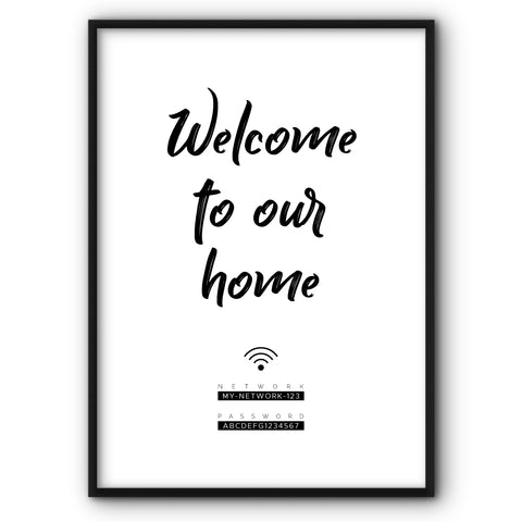 Welcome Wifi Password Personalised Canvas Print