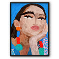 Woman In Bright Earrings Canvas Print