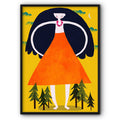 Giant Girl in Orange Dress Canvas Print