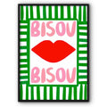 Bisou On Green Canvas Print