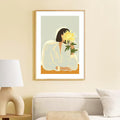 Woman And Yellow Flower Canvas Print