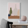 Four Vases And Beige Wall Canvas Print