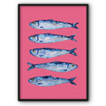 Sardines On Pink Canvas Print
