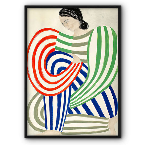 Woman In Striped Pyjamas No2 Canvas Print