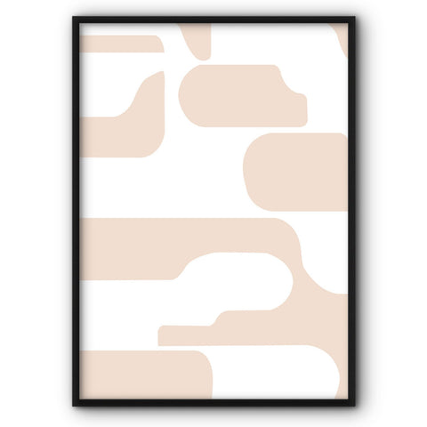 White & Beige Shapes Canvas Print