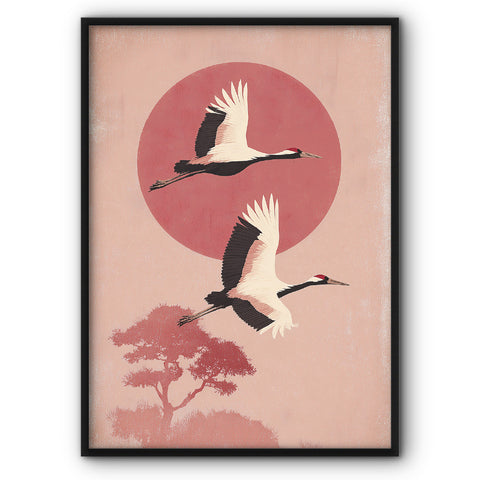 Cranes in a dreamy land