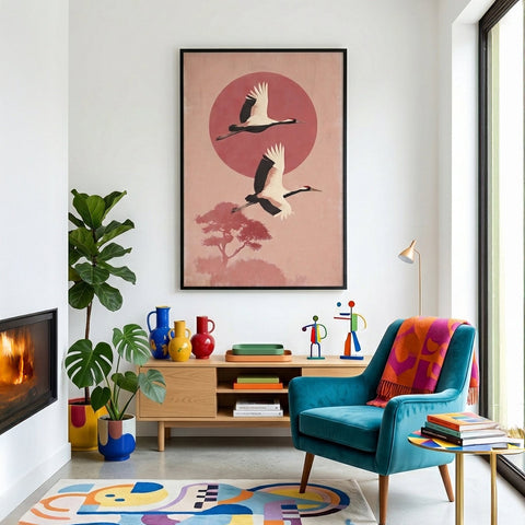 Cranes in a dreamy land