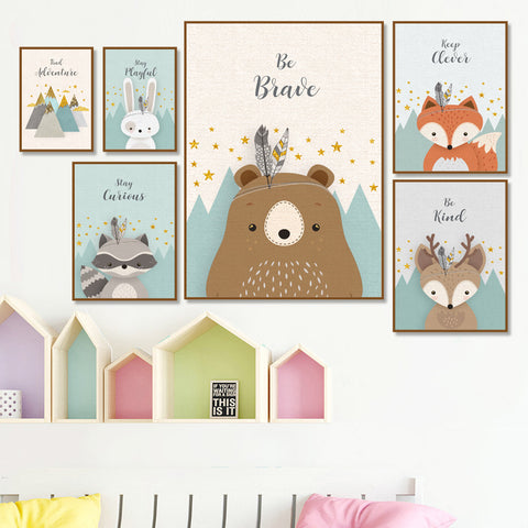 Be Brave Bear Canvas Print