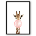 Giraffe With A Bubble Gum Canvas Print