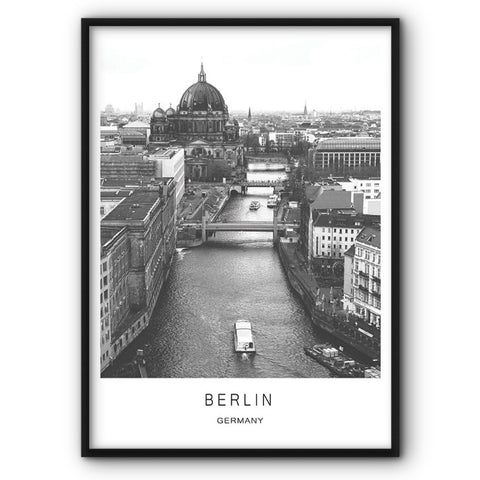 Berlin Black And White Canvas Print
