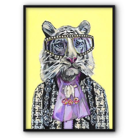 Fabulous Fashionista White Tiger Canvas Print