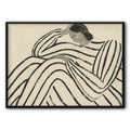 Lady In White & Black Stripes No2 Art Print