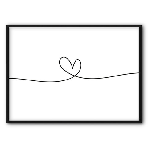 Abstract Line Art Heart Canvas Print
