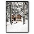 Wooden Hut In Winter Forest Canvas Print