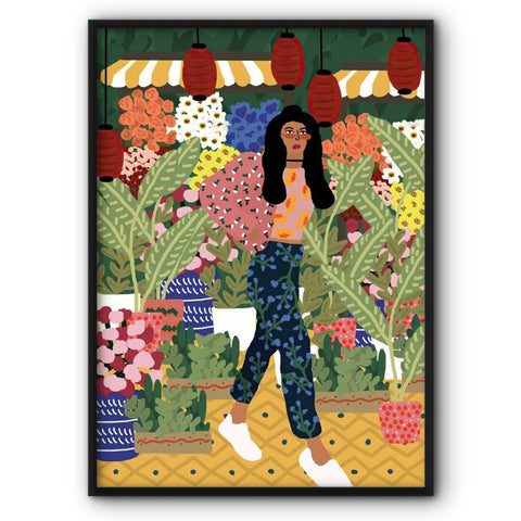 Lady Among Flowers No5 Art Print