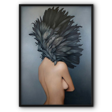 Lady And Feathers No2 Art Print