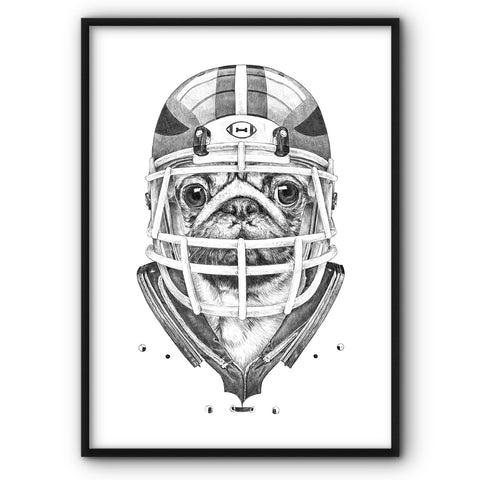 football-pug-canvas-print