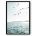 Birds In The Sky Over The Sea Canvas Print