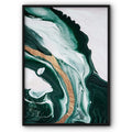 Green And Golden River Abstract Canvas Print