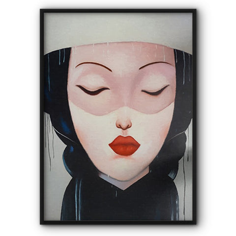Girl Under The Rain Canvas Print
