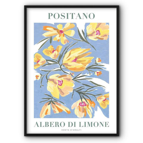 Positano Albero Di Limone Yellow Flowers Canvas Print