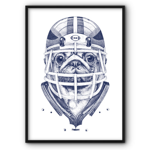 football-pug-canvas-print