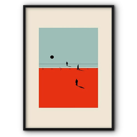 Sky-blue And Red Division Art Print
