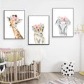 Cute Baby Giraffe Watercolour Canvas Print