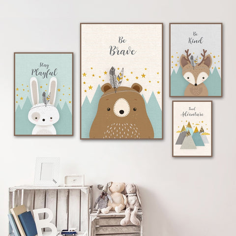 Be Brave Bear Canvas Print