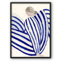 Lady In Blue & White Stripes Art Print