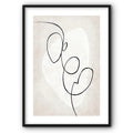 Abstract Line Art On Grey Background Canvas Print