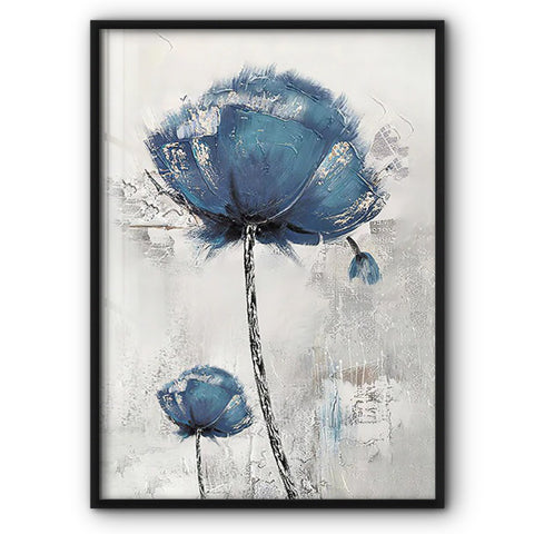 Blue On White Flower Canvas Print
