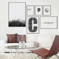 Black And White Forest Landscape Canvas Print
