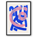 Abstract Lines In Blue & Pink Canvas Print