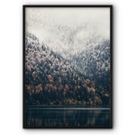 Foggy Winter Forest On The Lake Canvas Print