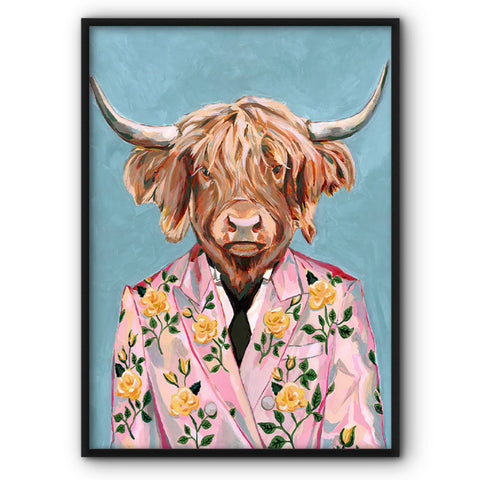 Fabulous Fashionista Highland Cow Canvas Print
