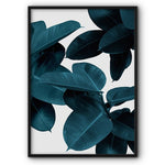 Dark Blue/Green Leaves Canvas Print