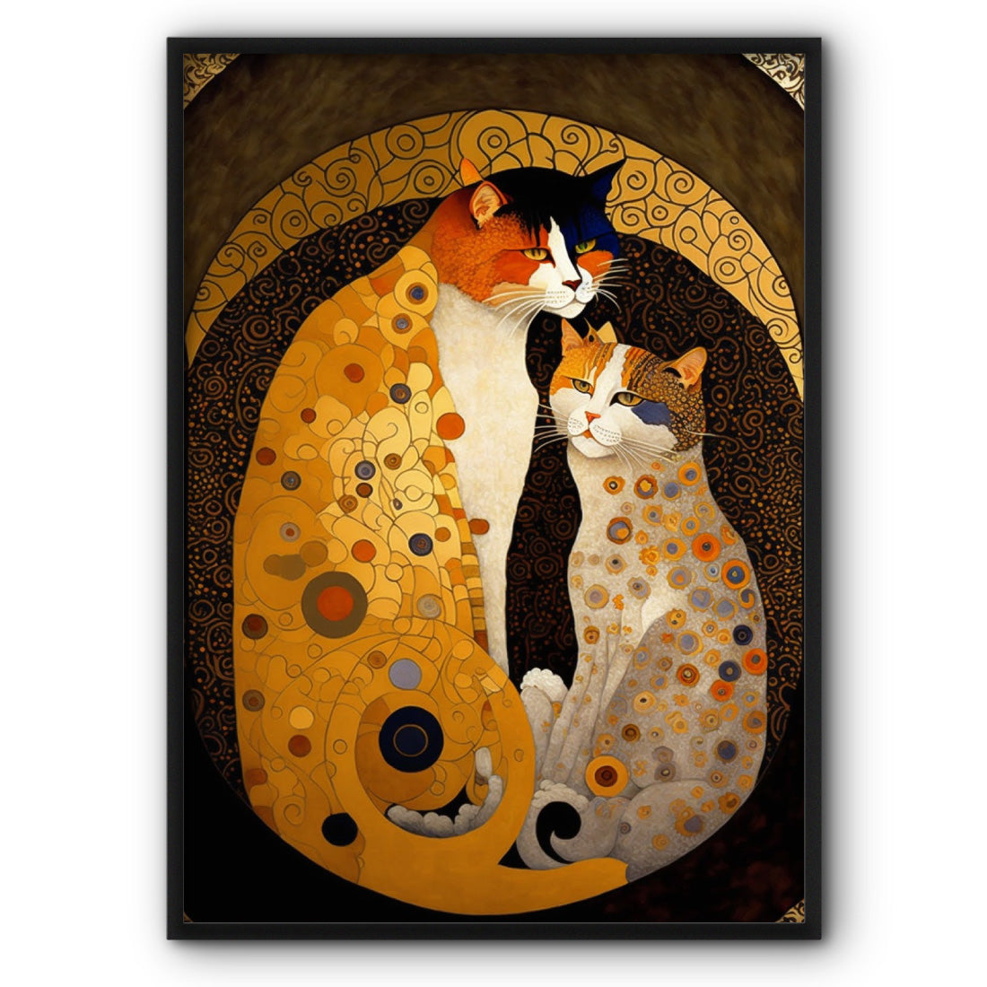 Cats in The Style Of Klimt No2 Canvas Print Wall Art Poster – The Style ...