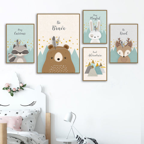 Be Brave Bear Canvas Print