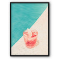 Pink Drink In the Pool Canvas Print