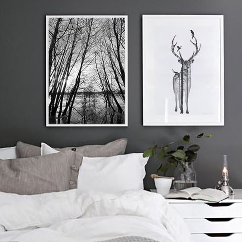 deer-in-black-and-white-canvas-print