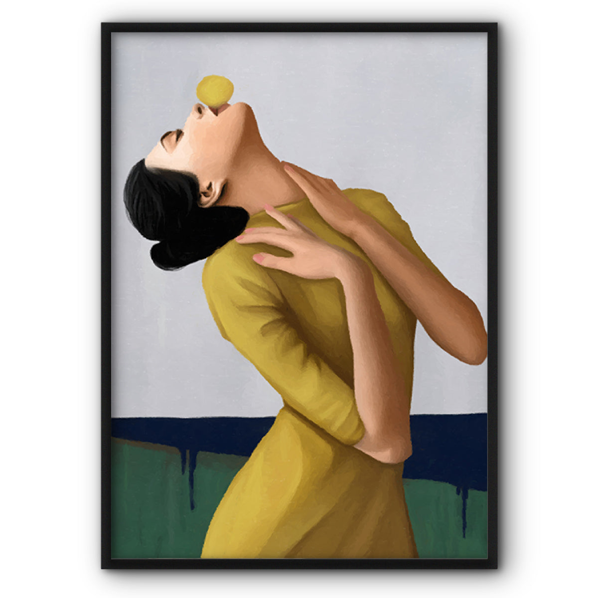 Bubble Gum Lady In A Yellow Dress Canvas Print Wall Art Poster – The Style  Habitat