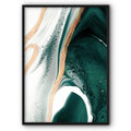 Green And Golden River No2 Abstract Canvas Print