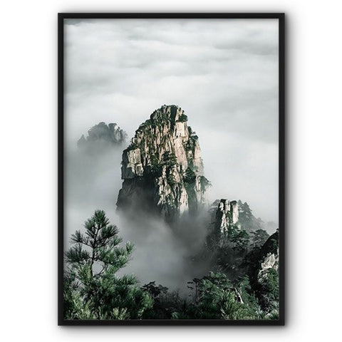 Rock Island In The Fog Canvas Print