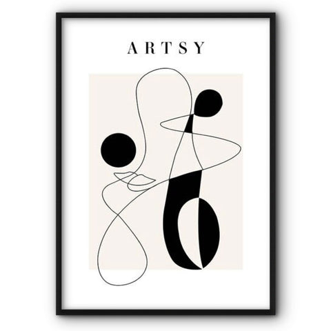 Abstract Artsy Line Art Canvas Print