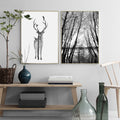 Deer In Black And White Canvas Print