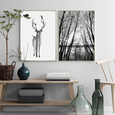 deer-in-black-and-white-canvas-print